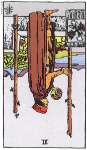 Two of Wands reversed