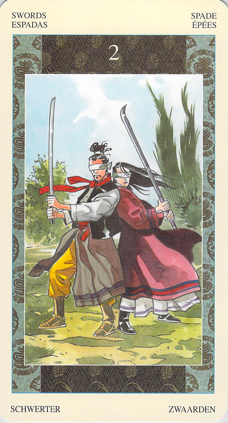 Two of Swords--Samurai Tarot